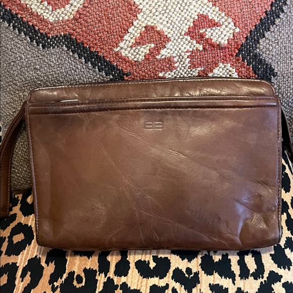 Balenciaga Brown Leather Clutch - Picture 1 of 10